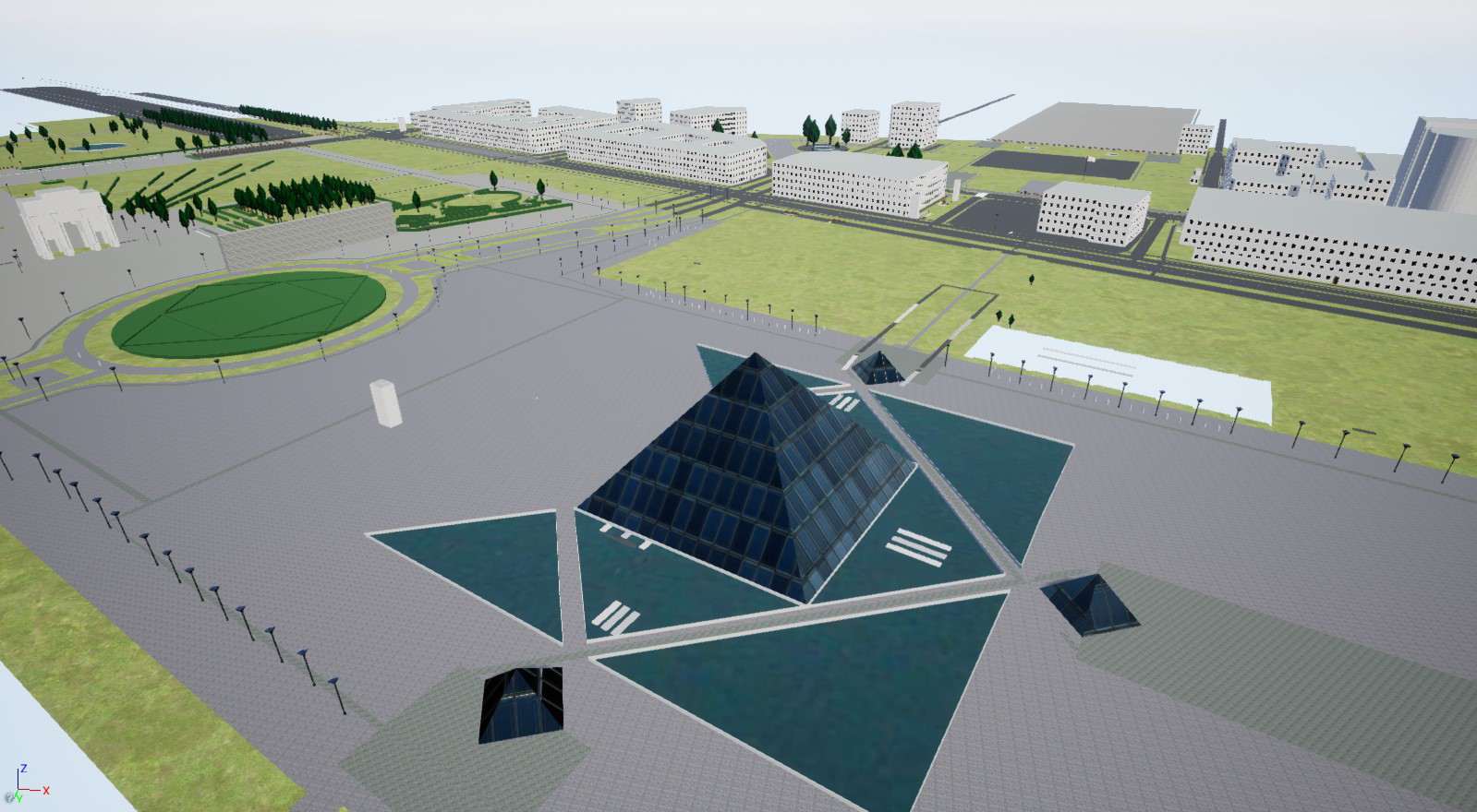AirSim rendered urban campus scene
