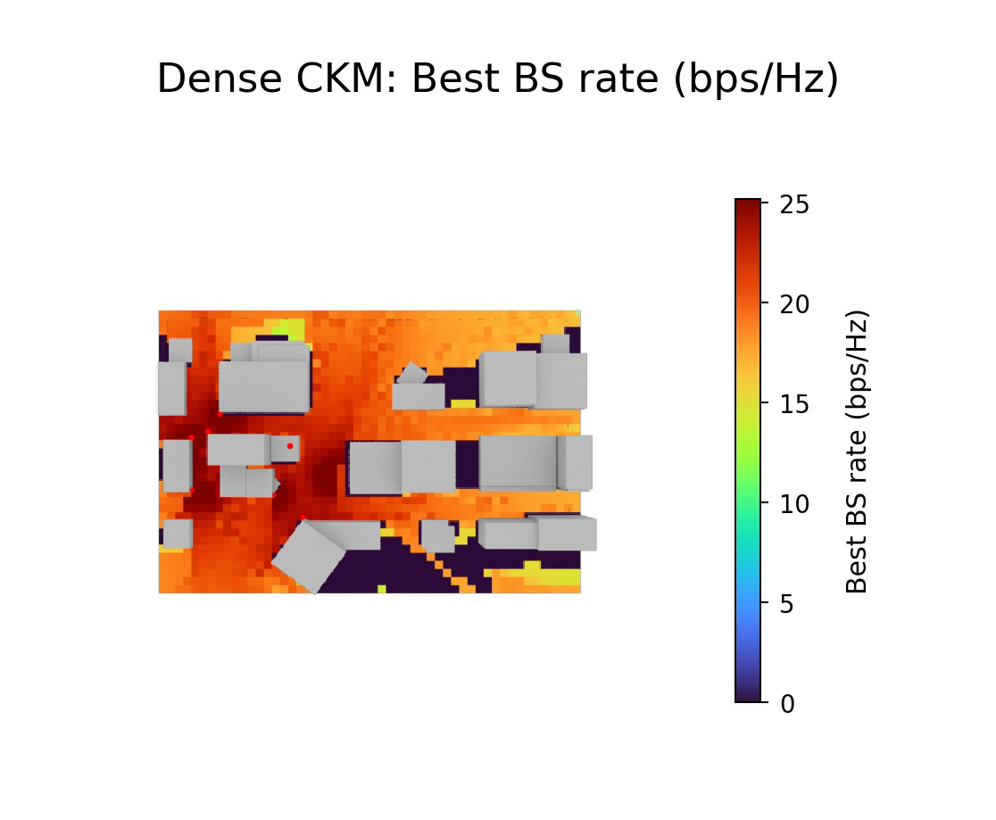 Dense CKM best base station rate map